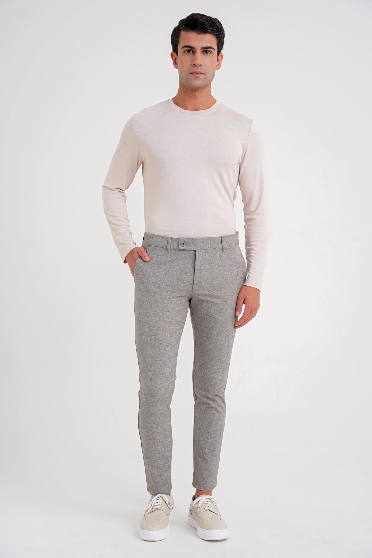 P 1086 Slim Fit Bej Spor Pantolon