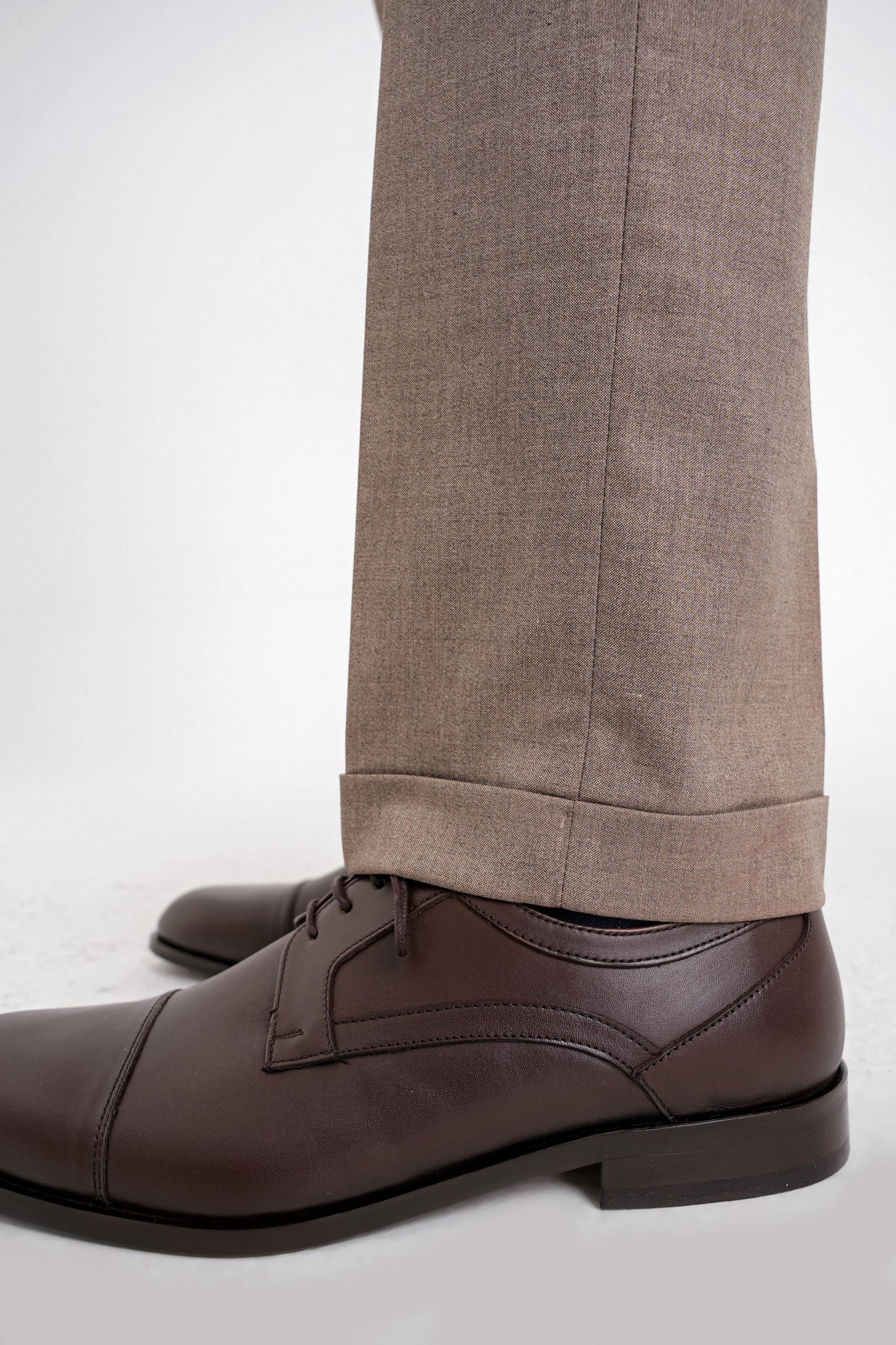 Slim Fit Çift Yırtmaç Esnek Yün Vizon Takım Elbise Tk 918