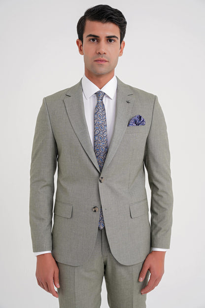 Slim Fit Çift Yırtmaç Esnek Yün Nefti Takım Elbise Tk 918