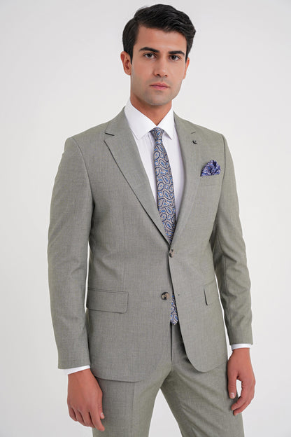 Slim Fit Çift Yırtmaç Esnek Yün Nefti Takım Elbise Tk 918