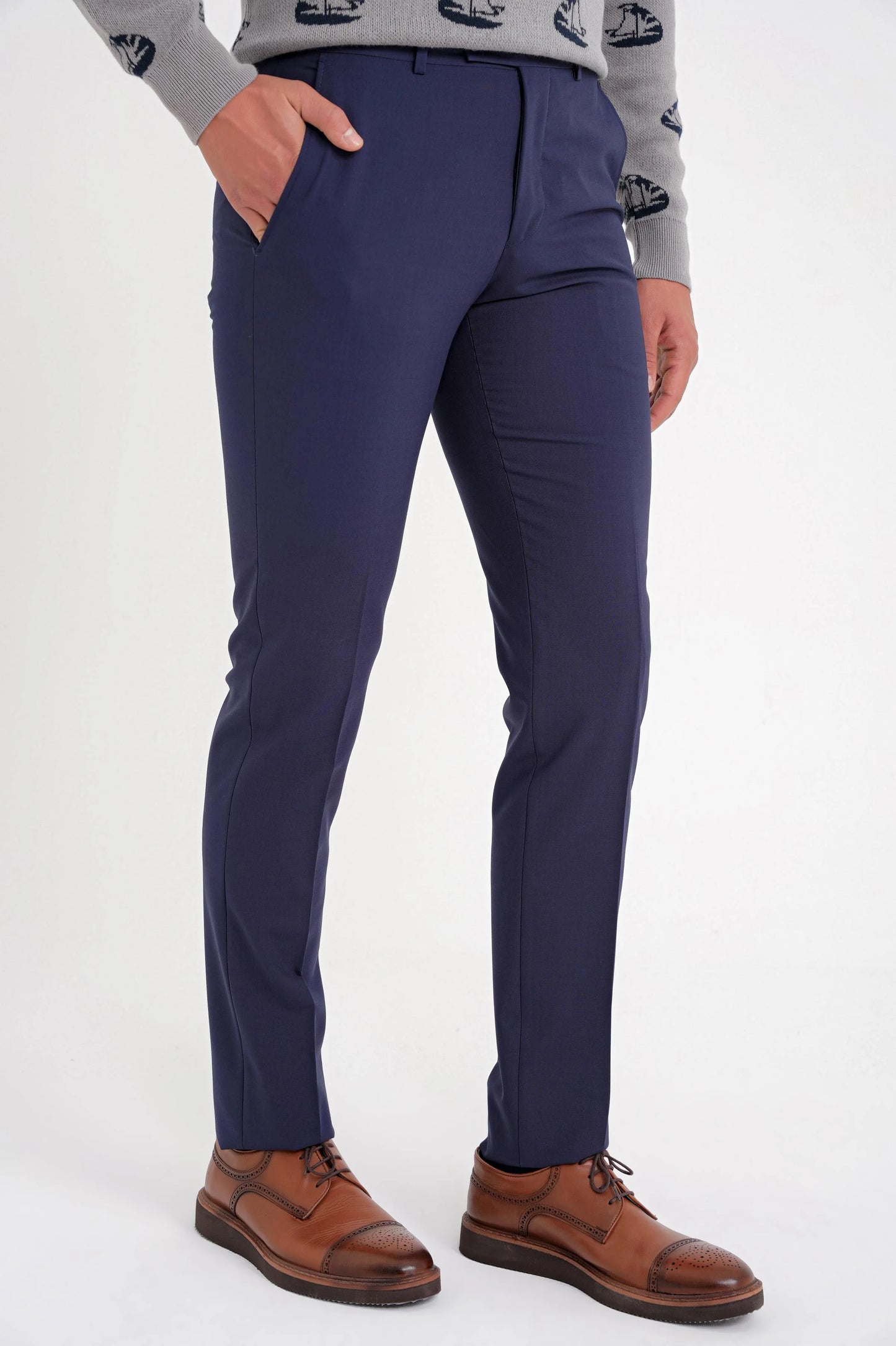 P 1091 Pantolon Slim Lacivert Casual
