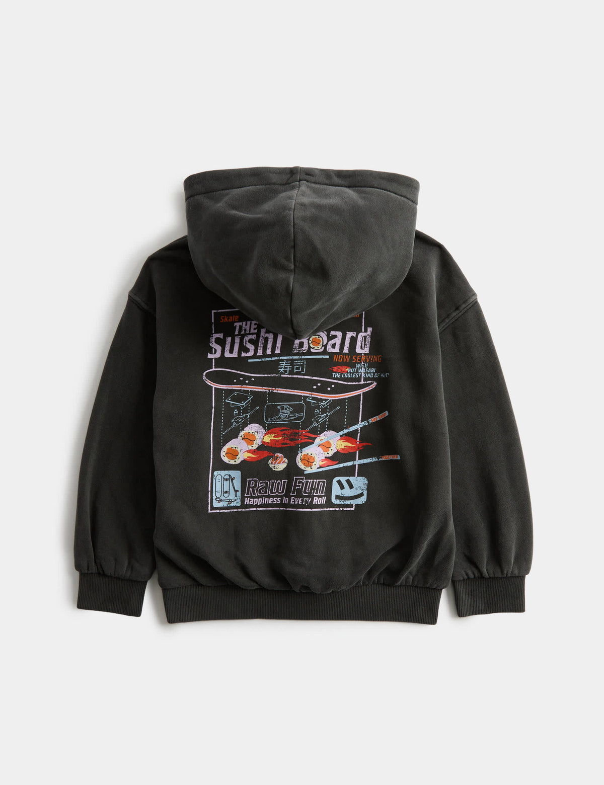 Grafik Baskılı Kapüşonlu Sweatshirt