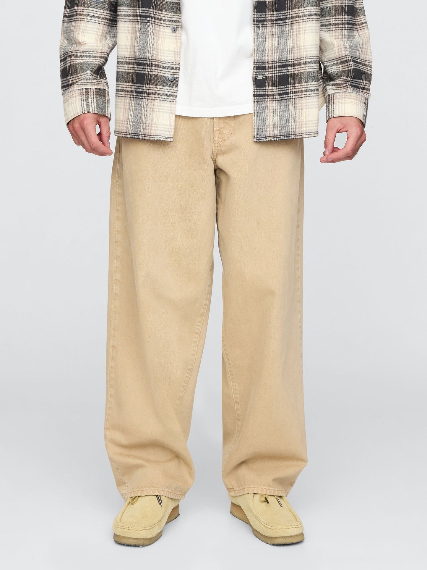 Bej Extra Baggy Jean Pantolon