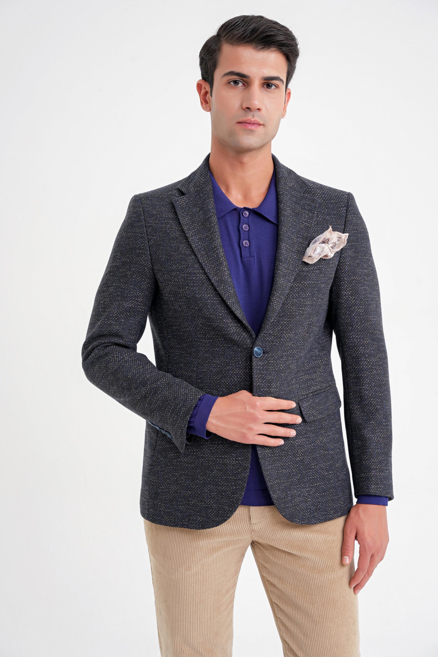 C 718 Ceket Slim Lacivert