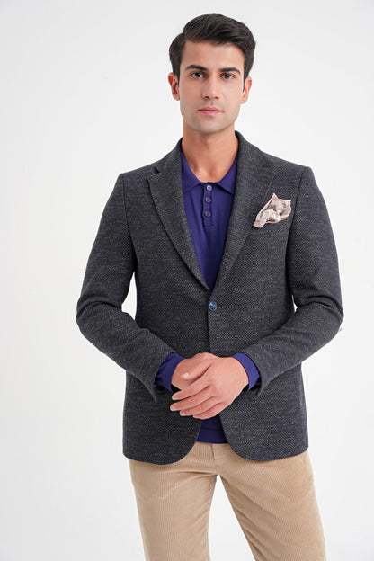 C 718 Ceket Slim Lacivert