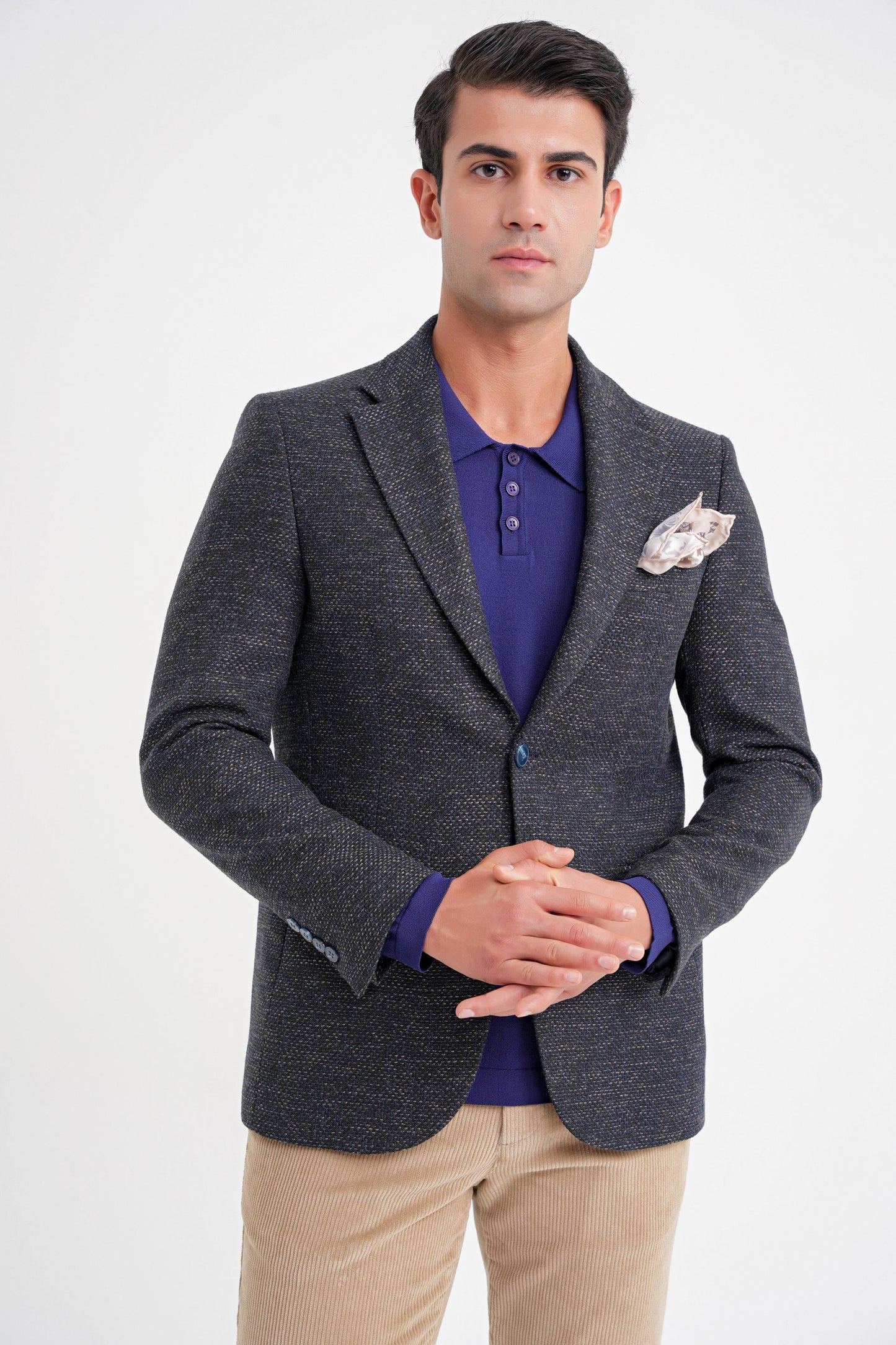 C 718 Ceket Slim Lacivert