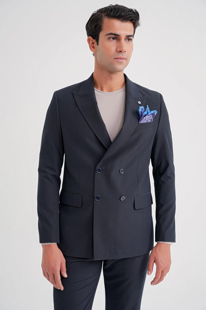 C 719 Ceket Comfort Lacivert