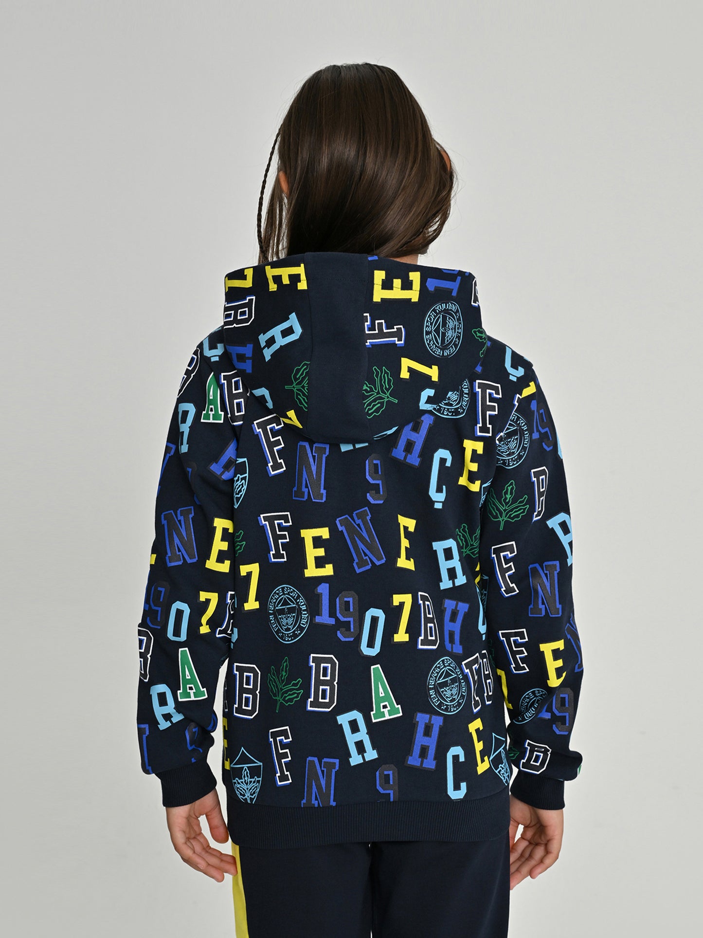 Fenerbahçe Lacivert Tribün Fb Pattern Çocuk Sweatshirt
