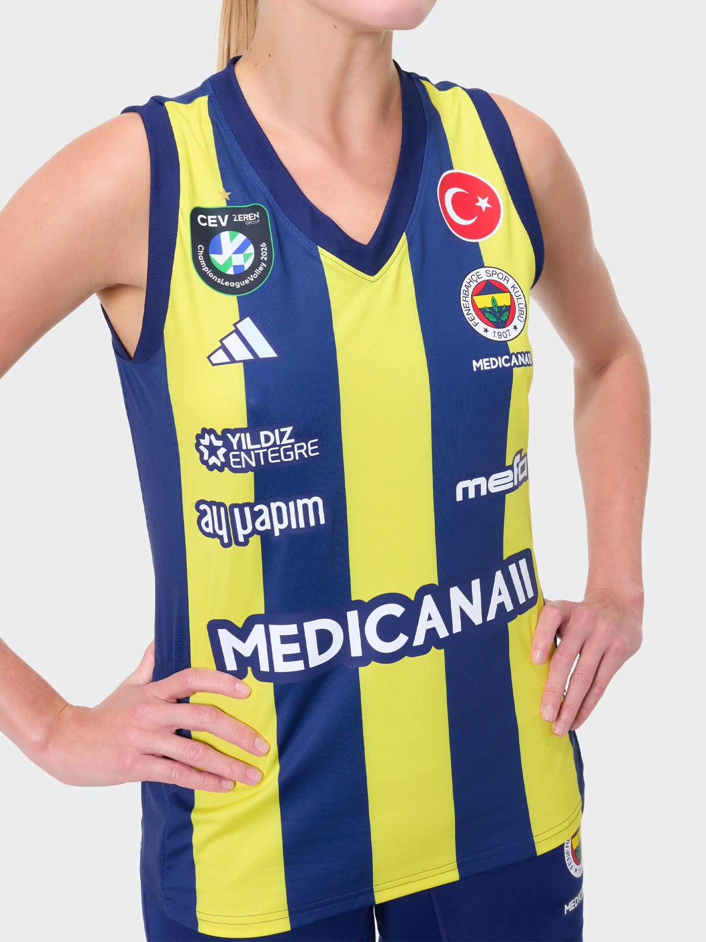 Fenerbahçe Voleybol 2025/26 Adidas Çubuklu Kadın Forma