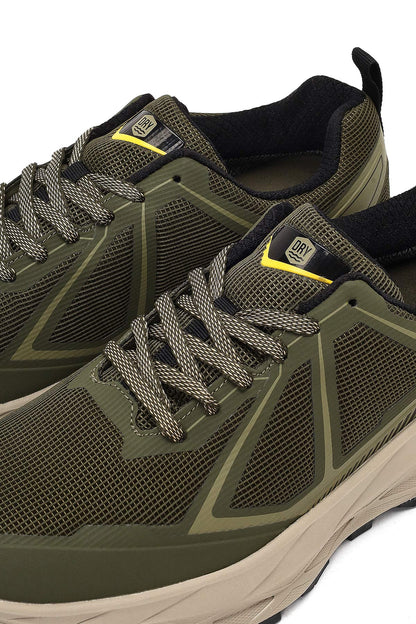 Derimod Dry Erkek Haki Bağcıklı Kalın Tabanlı Kumaş Sneaker