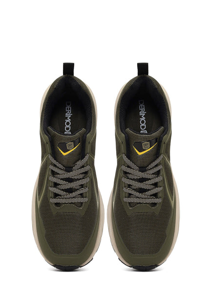 Derimod Dry Erkek Haki Bağcıklı Kalın Tabanlı Kumaş Sneaker