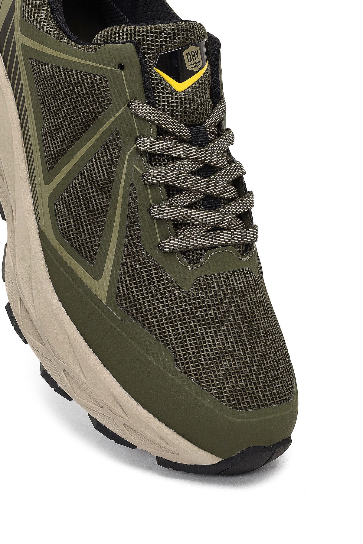 Derimod Dry Erkek Haki Bağcıklı Kalın Tabanlı Kumaş Sneaker