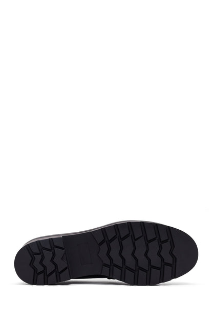 Kadın Siyah Kalın Tabanlı Maskülen Loafer