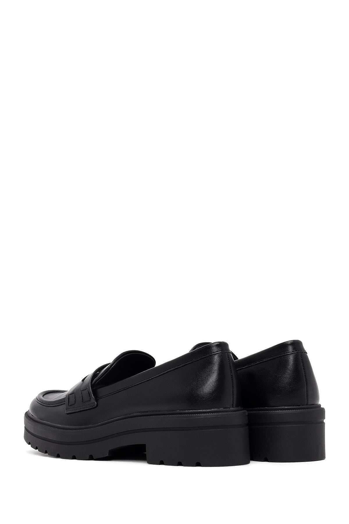 Kadın Siyah Kalın Tabanlı Maskülen Loafer