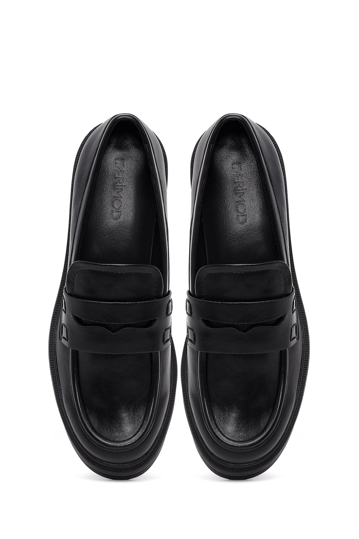 Kadın Siyah Kalın Tabanlı Maskülen Loafer