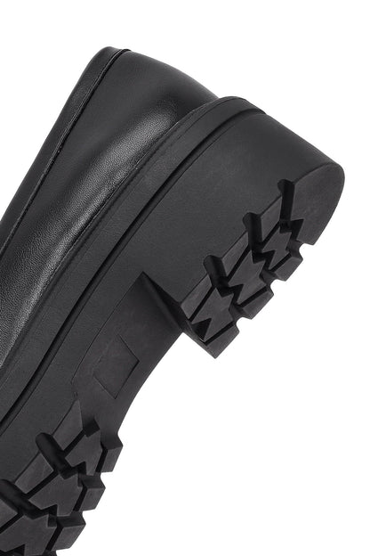 Kadın Siyah Kalın Tabanlı Maskülen Loafer