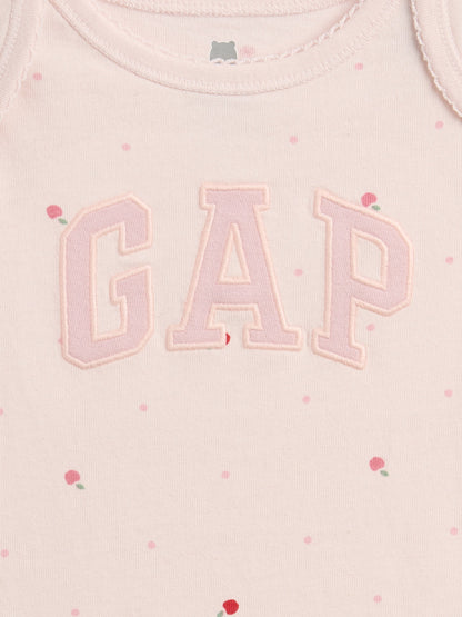 Kırık Beyaz Organik Pamuk Grafik Baskılı Bodysuit
