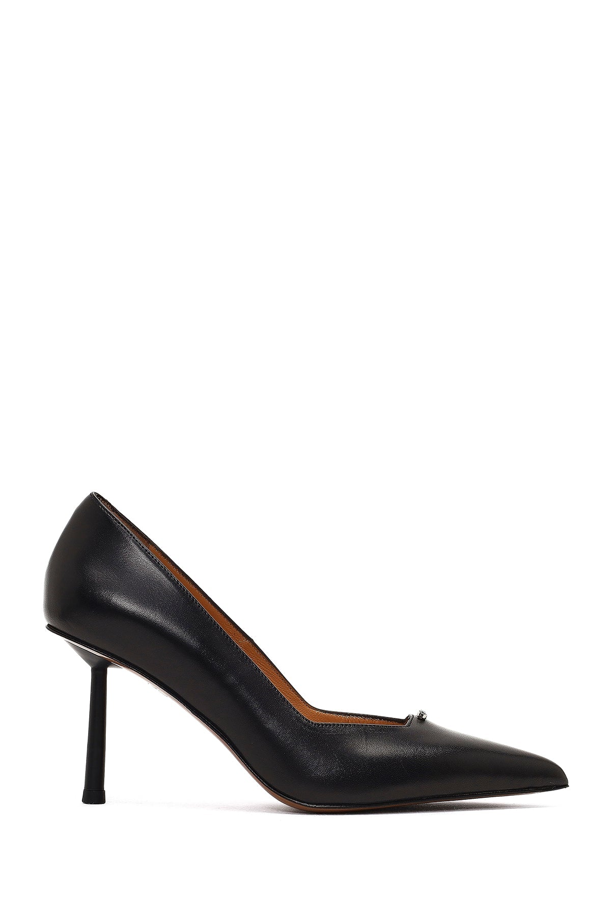 Kadın Siyah Ince Topuklu Deri Stiletto