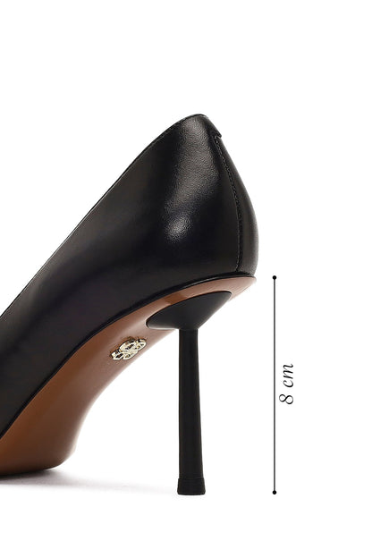 Kadın Siyah Ince Topuklu Deri Stiletto
