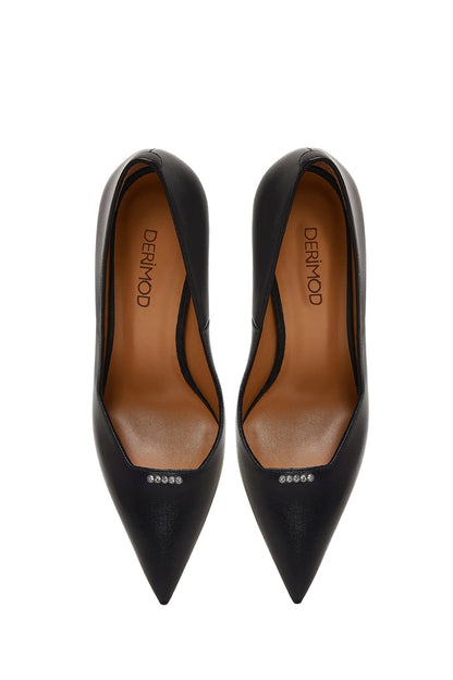 Kadın Siyah Ince Topuklu Deri Stiletto