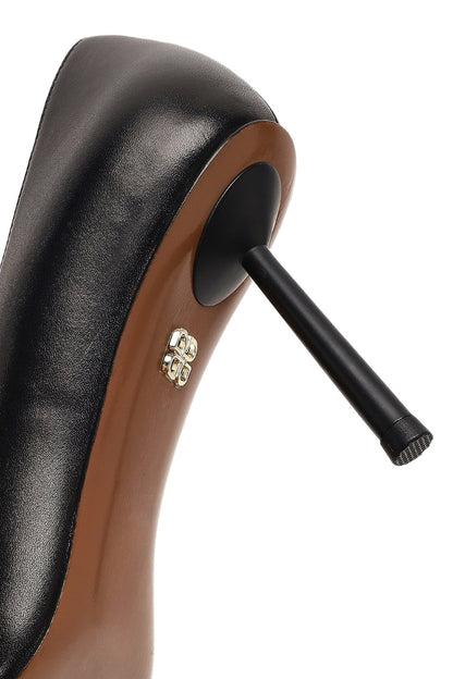 Kadın Siyah Ince Topuklu Deri Stiletto