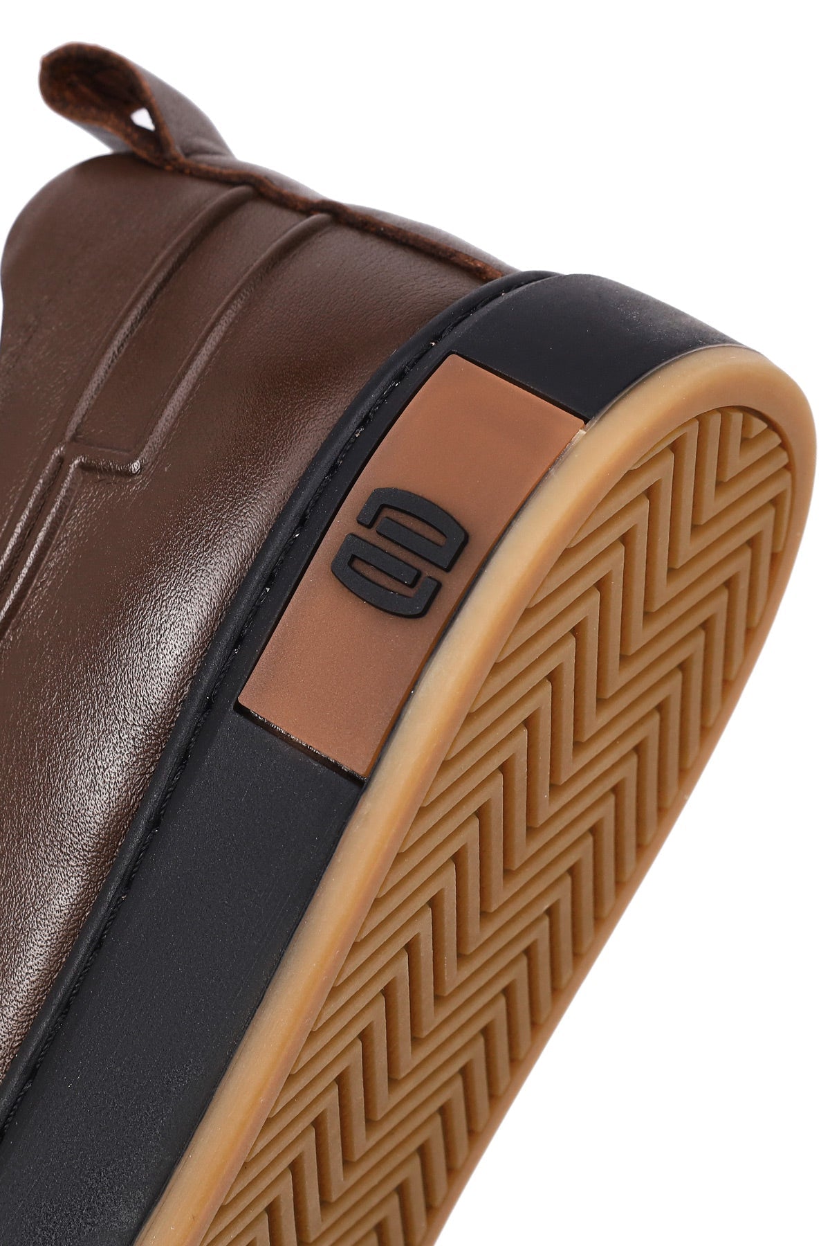 Erkek Kahverengi Bağcıklı Deri Sneaker