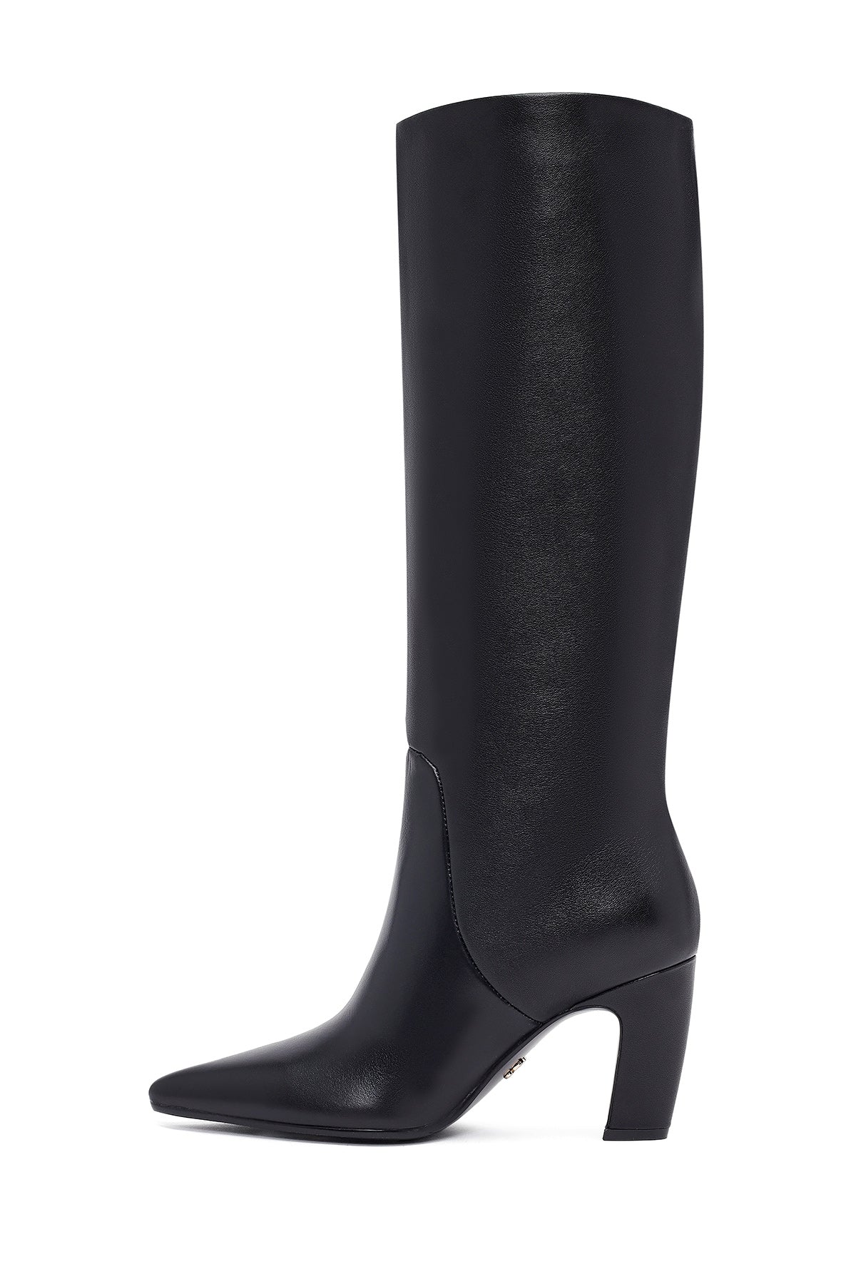 Kadın Siyah Kalın Topuklu Deri Çizme