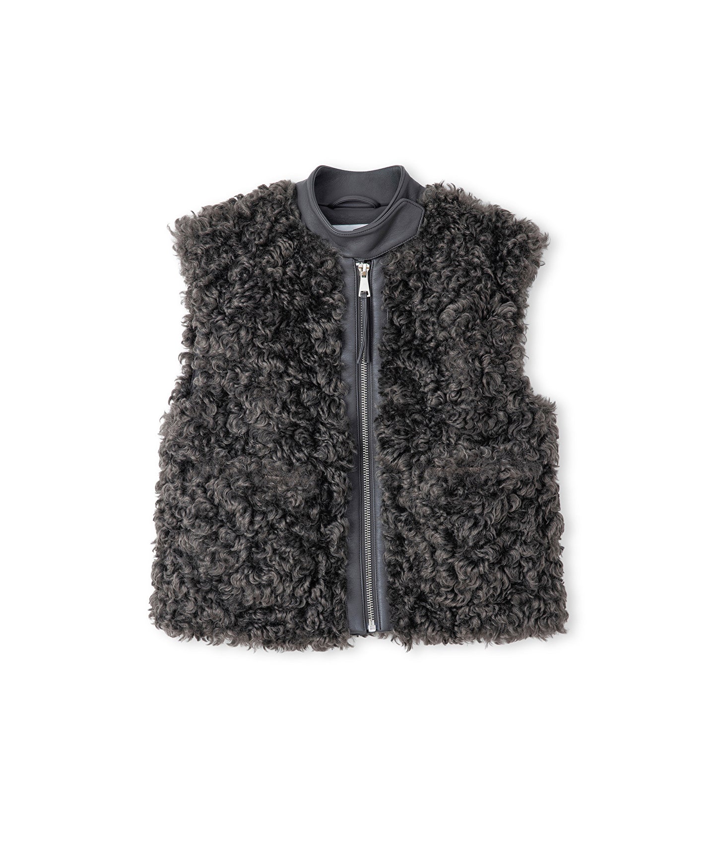 Suni Deri Garnili Shearling Yelek
