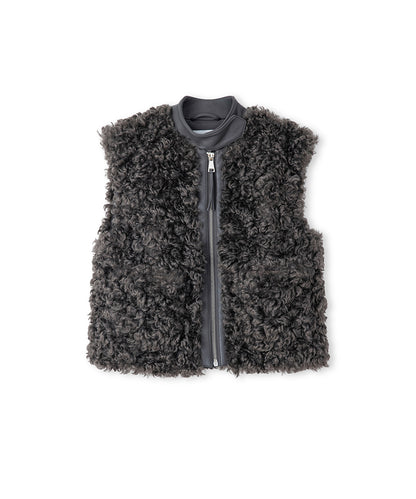 Suni Deri Garnili Shearling Yelek