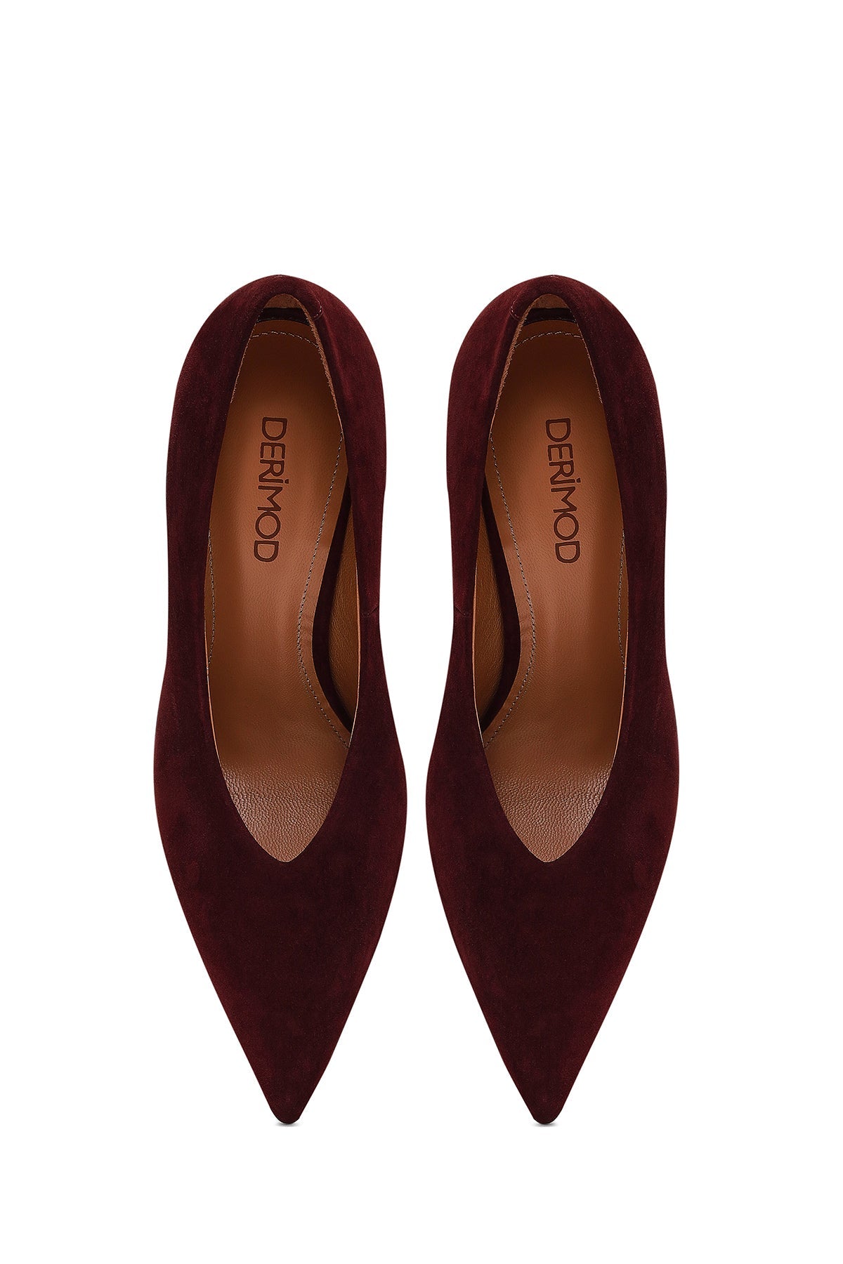 Kadın Bordo Ince Topuklu Süet Deri Stiletto