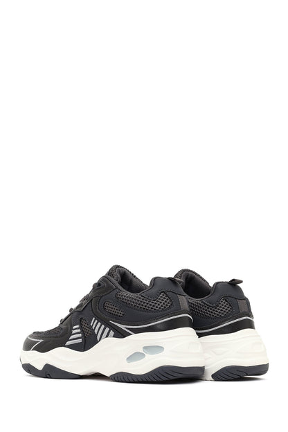 Kadın Gri Bağcıklı Kalın Tabanlı Sneaker