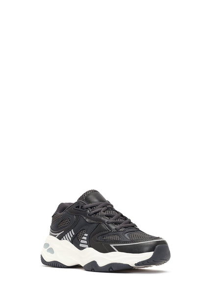 Kadın Gri Bağcıklı Kalın Tabanlı Sneaker