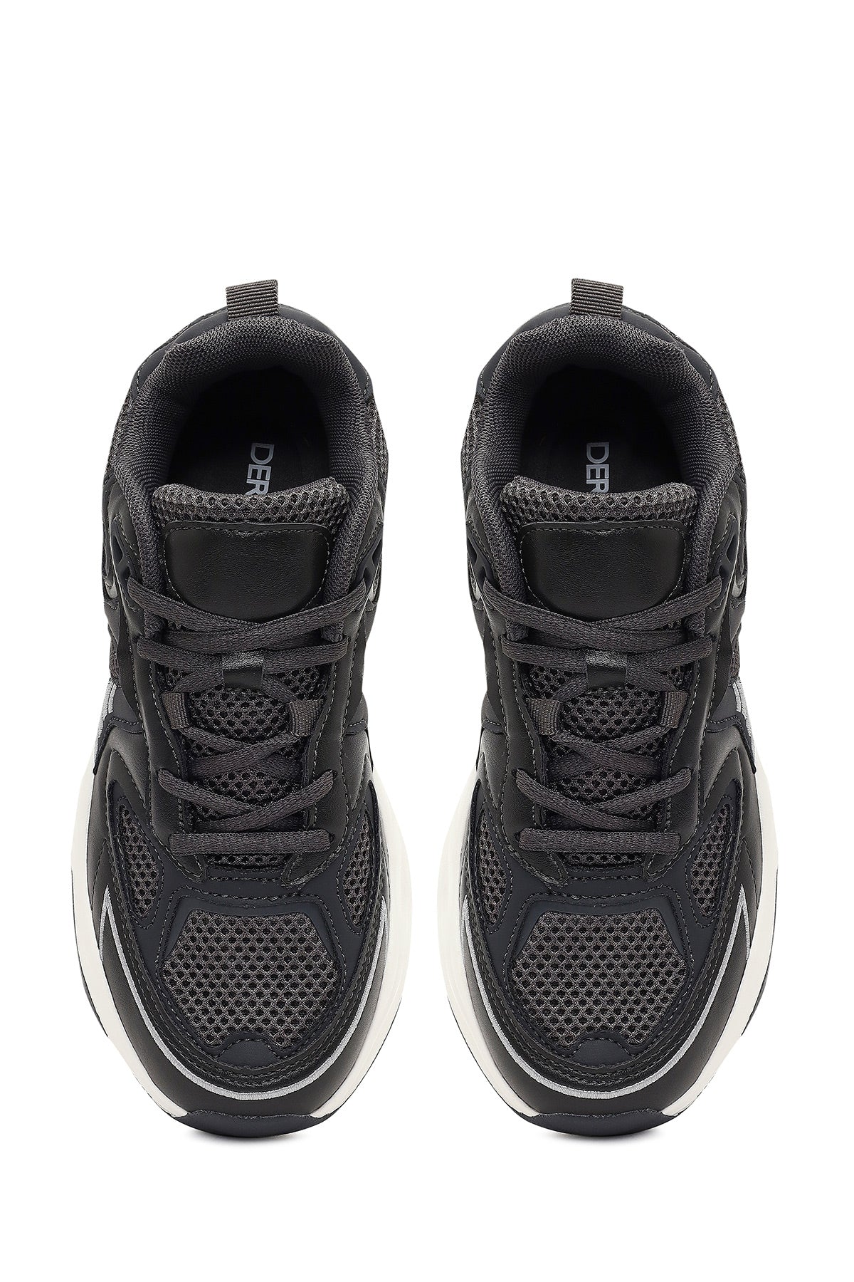 Kadın Gri Bağcıklı Kalın Tabanlı Sneaker