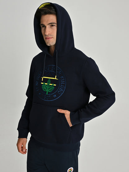Fenerbahçe Lacivert Tribün Fb Nakış Logo Erkek Sweatshirt