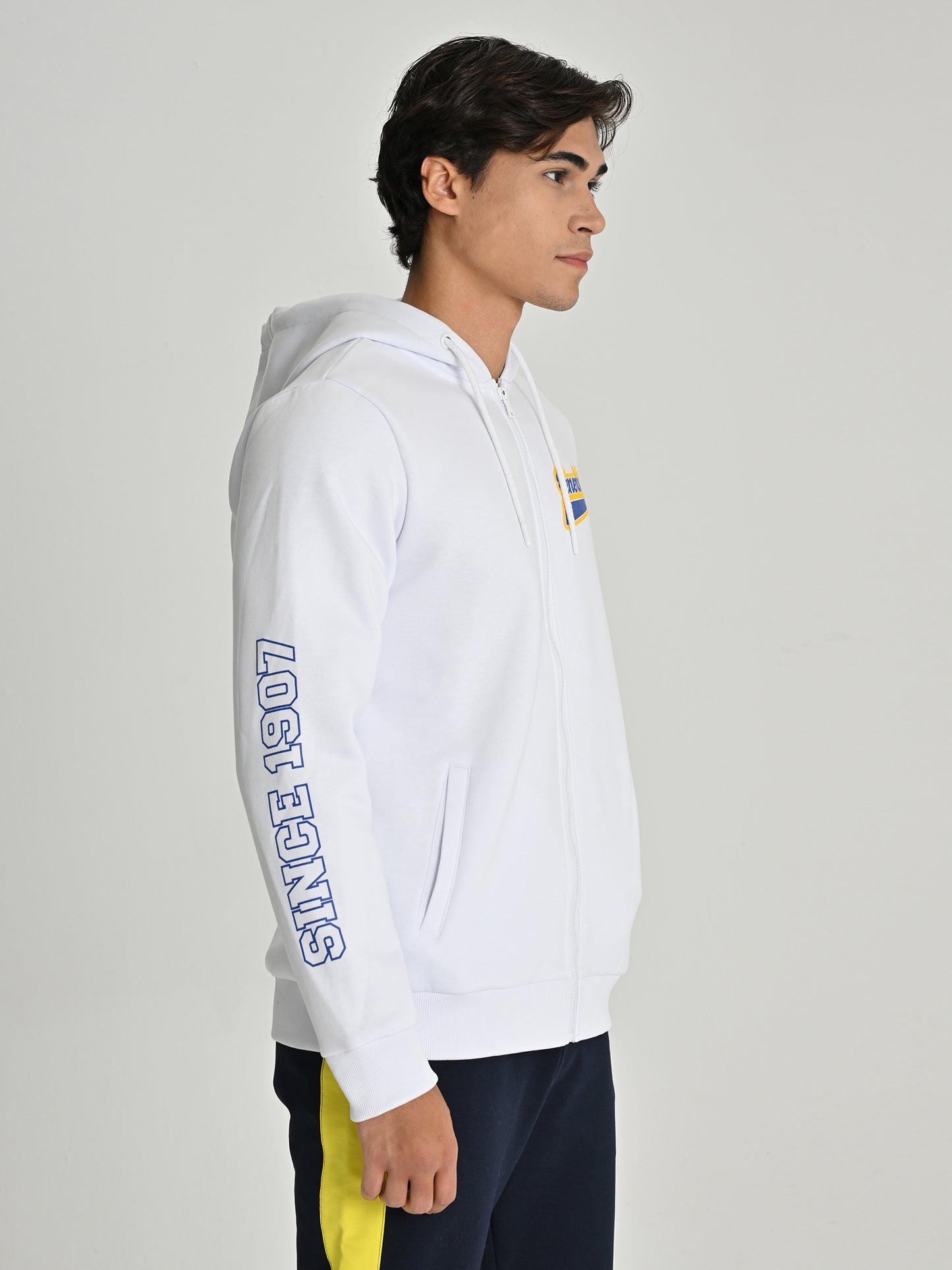 Fenerbahçe Beyaz Kolej Sırt Detay Erkek Sweatshirt
