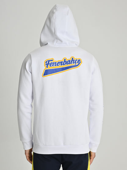 Fenerbahçe Beyaz Kolej Sırt Detay Erkek Sweatshirt