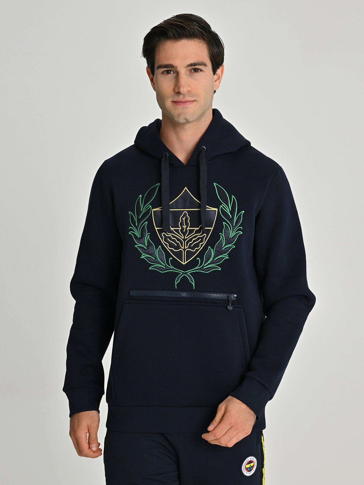 Fenerbahçe Lacivert Kolej Çelenk Logolu Erkek Sweatshirt