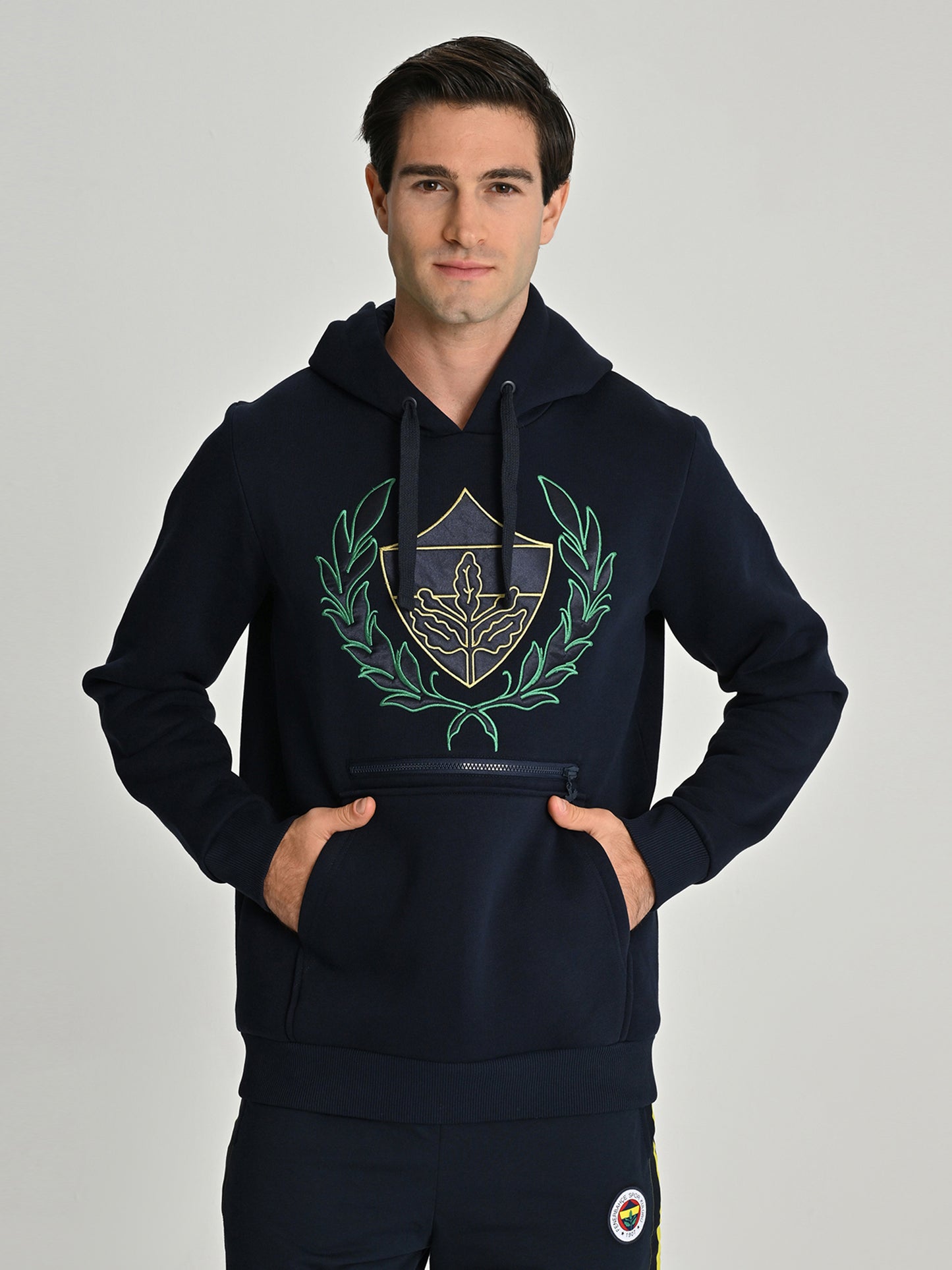 Fenerbahçe Lacivert Kolej Çelenk Logolu Erkek Sweatshirt