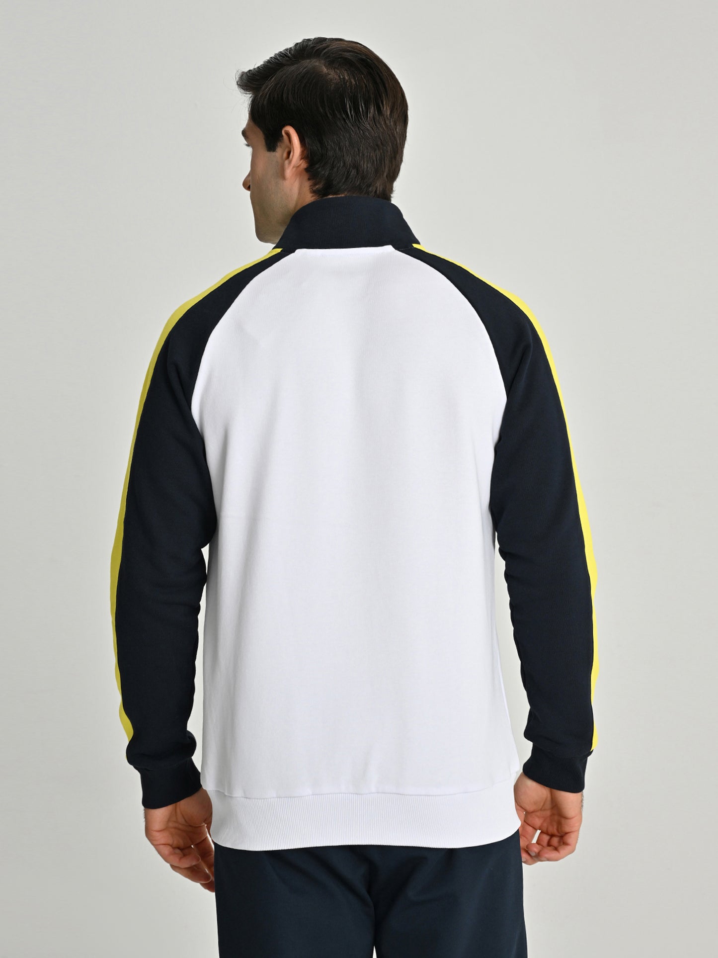 Fenerbahçe Beyaz Tribün Ara Biyeli Erkek Sweatshirt