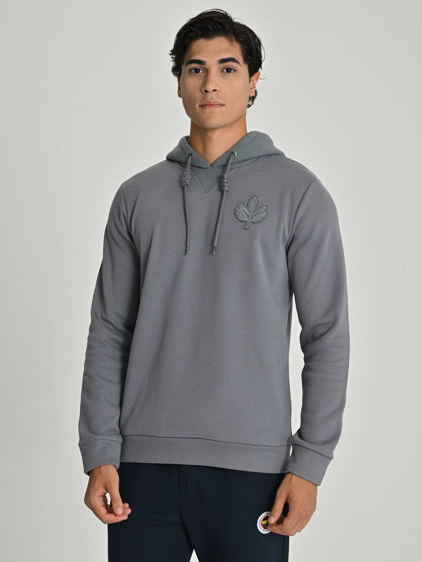 Fenerbahçe Gri Trend Kol Detaylı Erkek Sweatshirt