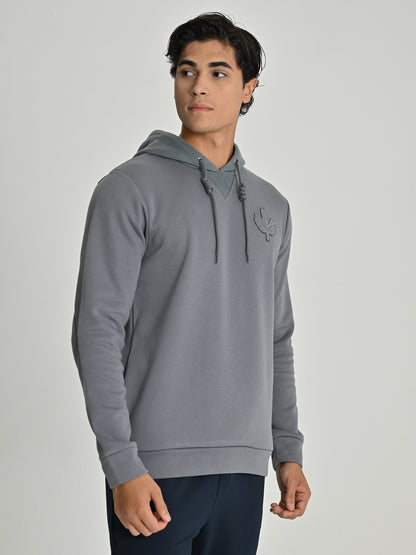 Fenerbahçe Gri Trend Kol Detaylı Erkek Sweatshirt