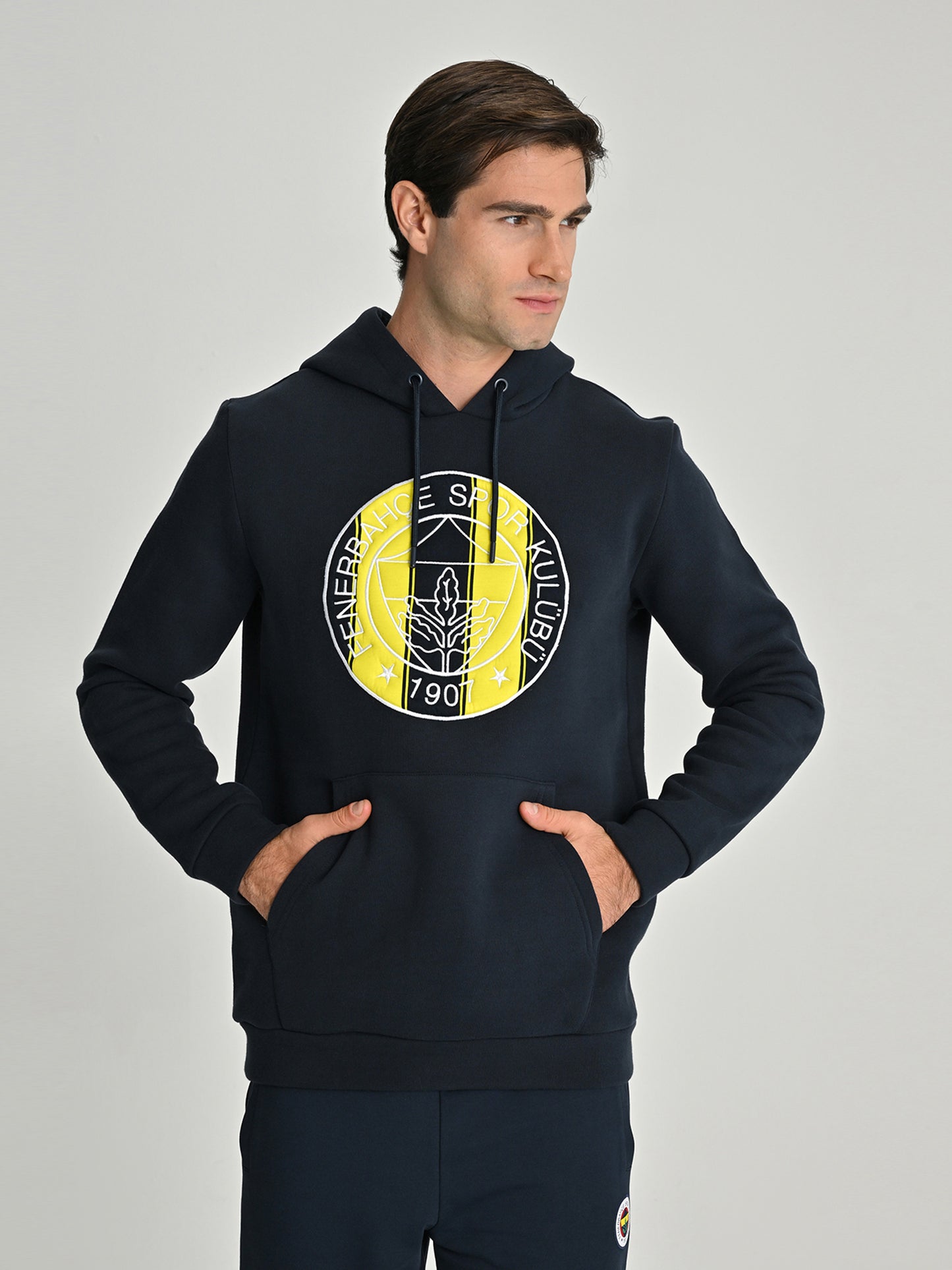 Fenerbahçe Lacivert Tribün Çubuklu Fb Logo Erkek Sweatshirt