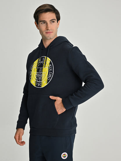 Fenerbahçe Lacivert Tribün Çubuklu Fb Logo Erkek Sweatshirt