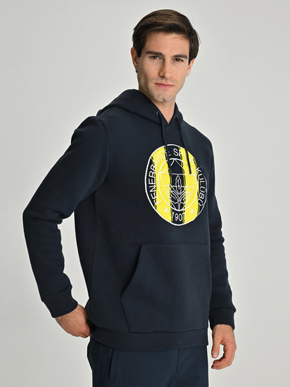 Fenerbahçe Lacivert Tribün Çubuklu Fb Logo Erkek Sweatshirt