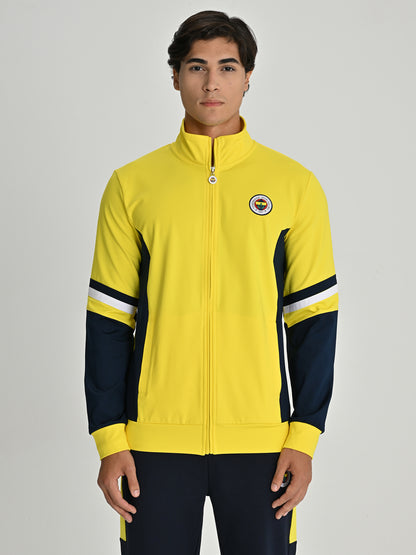 Fenerbahçe Sarı Tribün Diyagonal Detaylı Erkek Sweatshirt