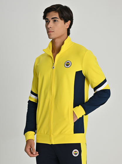 Fenerbahçe Sarı Tribün Diyagonal Detaylı Erkek Sweatshirt