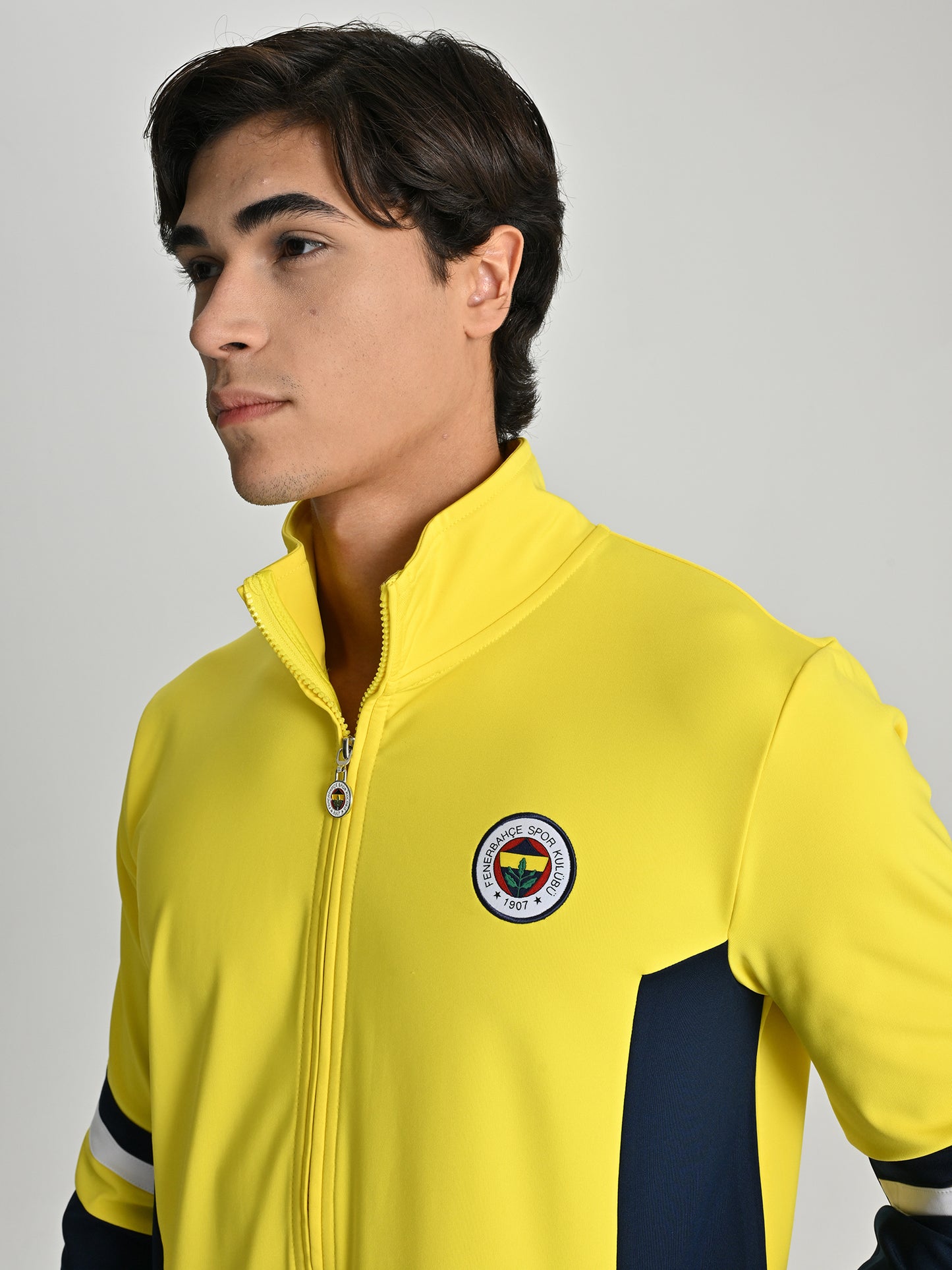 Fenerbahçe Sarı Tribün Diyagonal Detaylı Erkek Sweatshirt