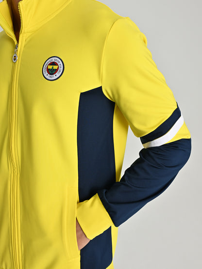 Fenerbahçe Sarı Tribün Diyagonal Detaylı Erkek Sweatshirt