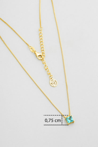 Mira 18 Ayar Sarı Altın Kaplama 43 Cm Gümüş Kolye 07314230444