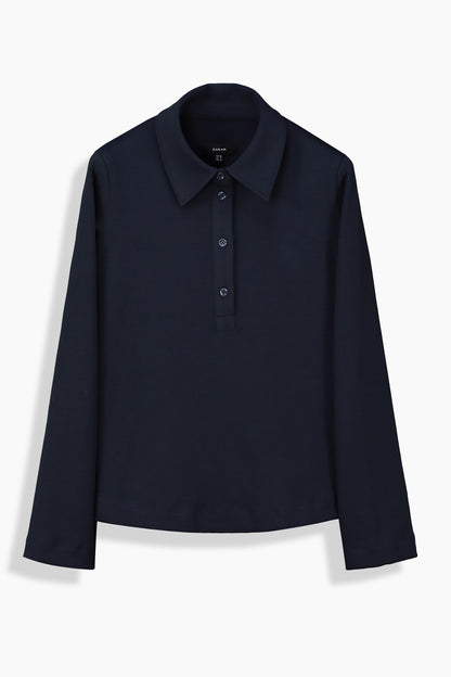 Luca Polo Yaka Lacivert Sweatshirt
